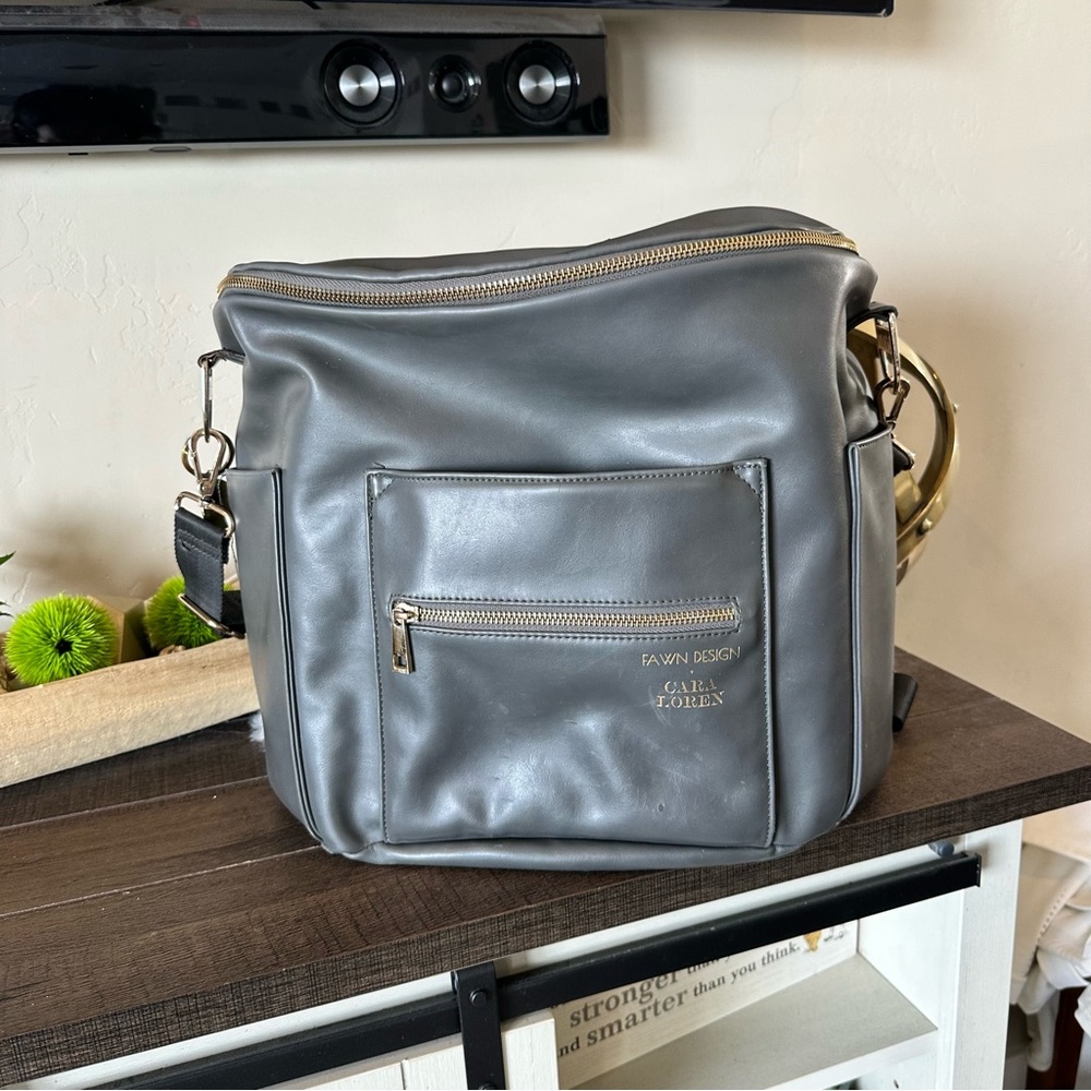 Fawn Design + Cara Loren Ray luxury Backpack Bag limited edition Dark gray